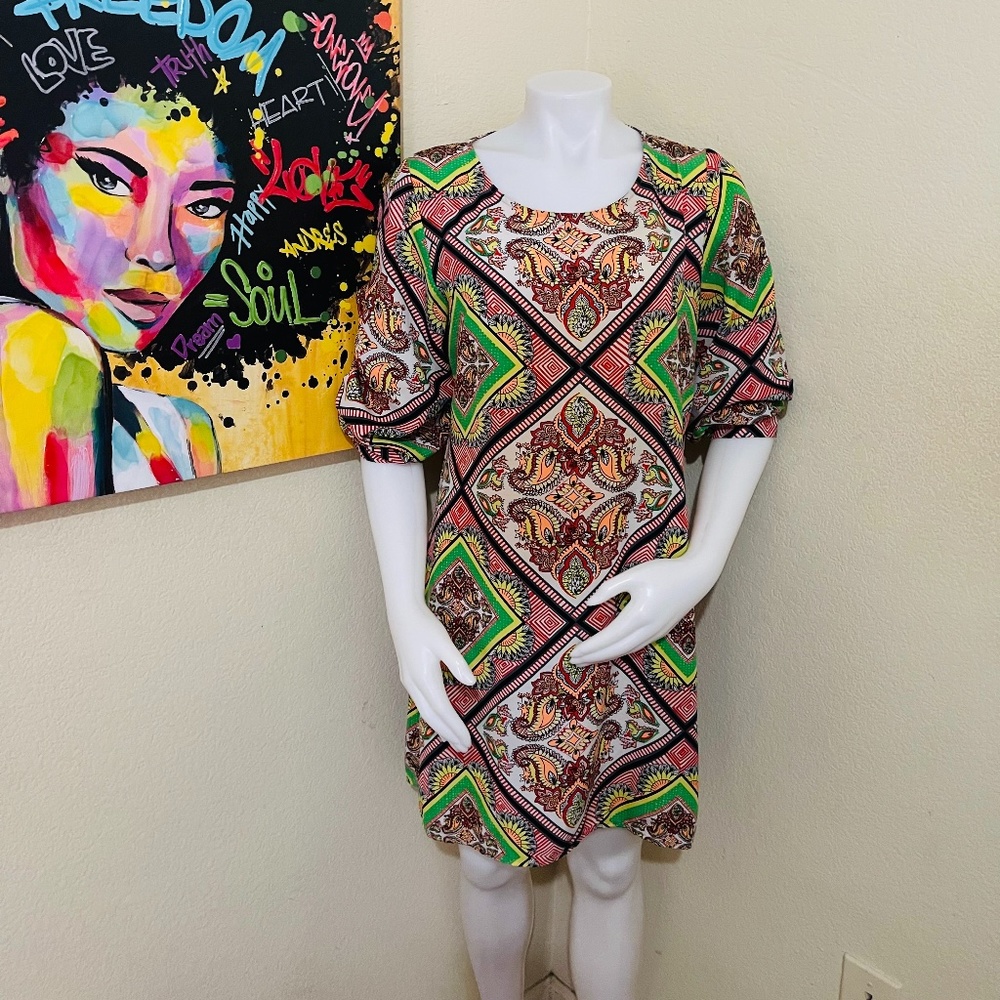 A symmetrical mini dress